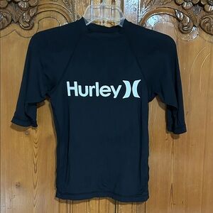 Hurley One and Only Youth Black Surf Rash Guard.  Medium